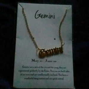 Gold Gemini zodiac necklace